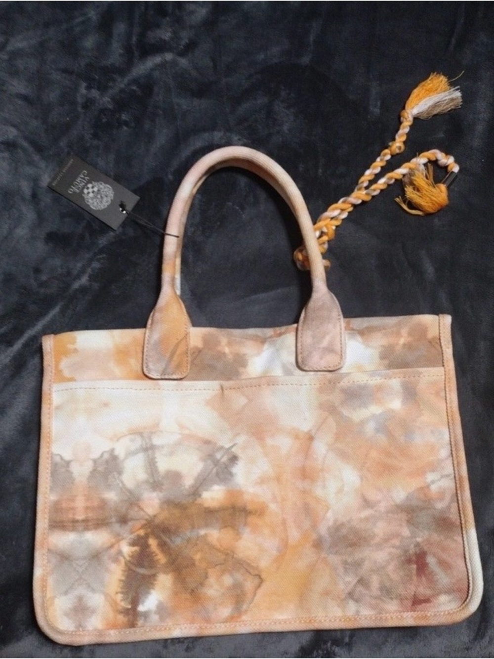 Vince Camuto Peach Tie-Dye Crossbody Bag with Adjustable Strap